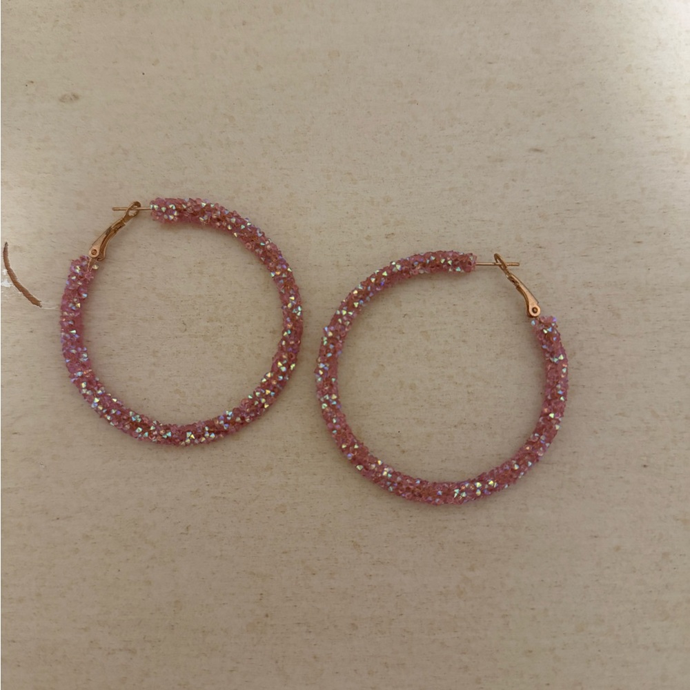 NWOT Altar’d State Pink Hoop Earrings